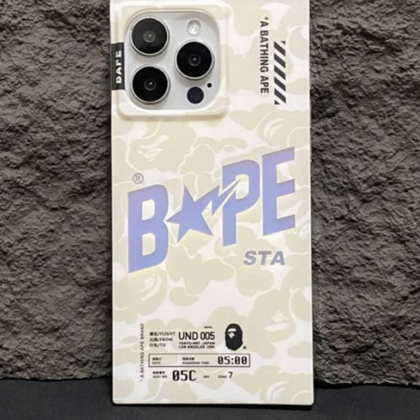 Squre Shape BAPE Branded Case For iPhone